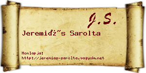 Jeremiás Sarolta névjegykártya