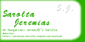 sarolta jeremias business card